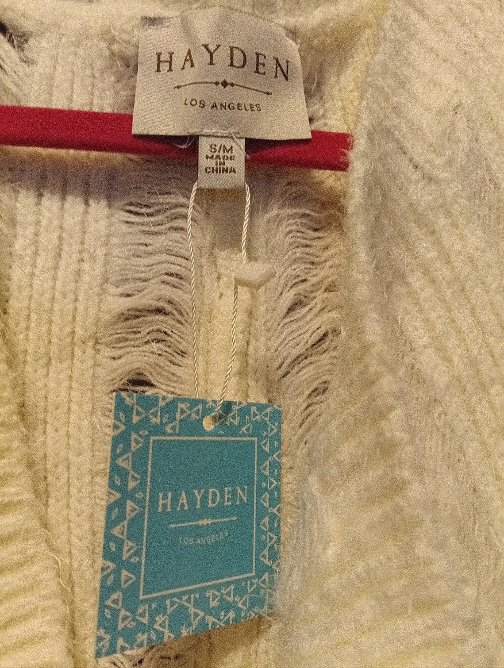 Hayden LA Dolman Sleeve Open Front Fuzzy Cardigan Size S/M Oversized Cream - Picture 6 of 6